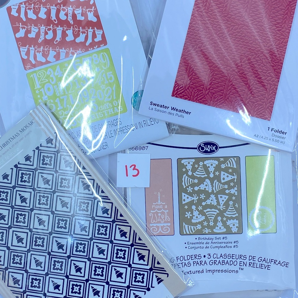 Four (4) Unused Embossing Folders, Muliple Brands (item 13)